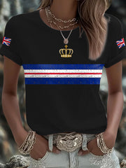 Women's UK Flag Art Printed T-shirt vetvanguards