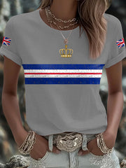 Women's UK Flag Art Printed T-shirt vetvanguards