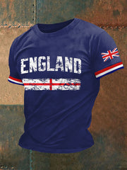 Men's England Print Casual Tee vetvanguards