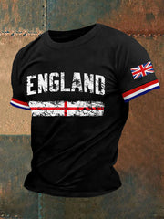 Men's England Print Casual Tee vetvanguards