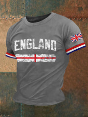 Men's England Print Casual Tee vetvanguards