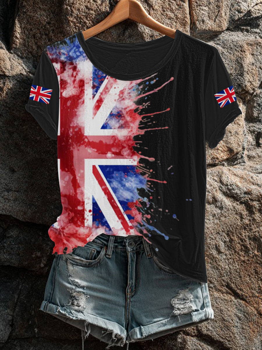 Women's UK Flag Printed T-shirt vetvanguards