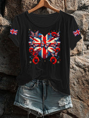 Women's UK Flag Printed T-shirt vetvanguards