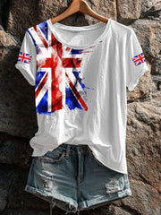 Women's UK Flag Printed T-shirt vetvanguards