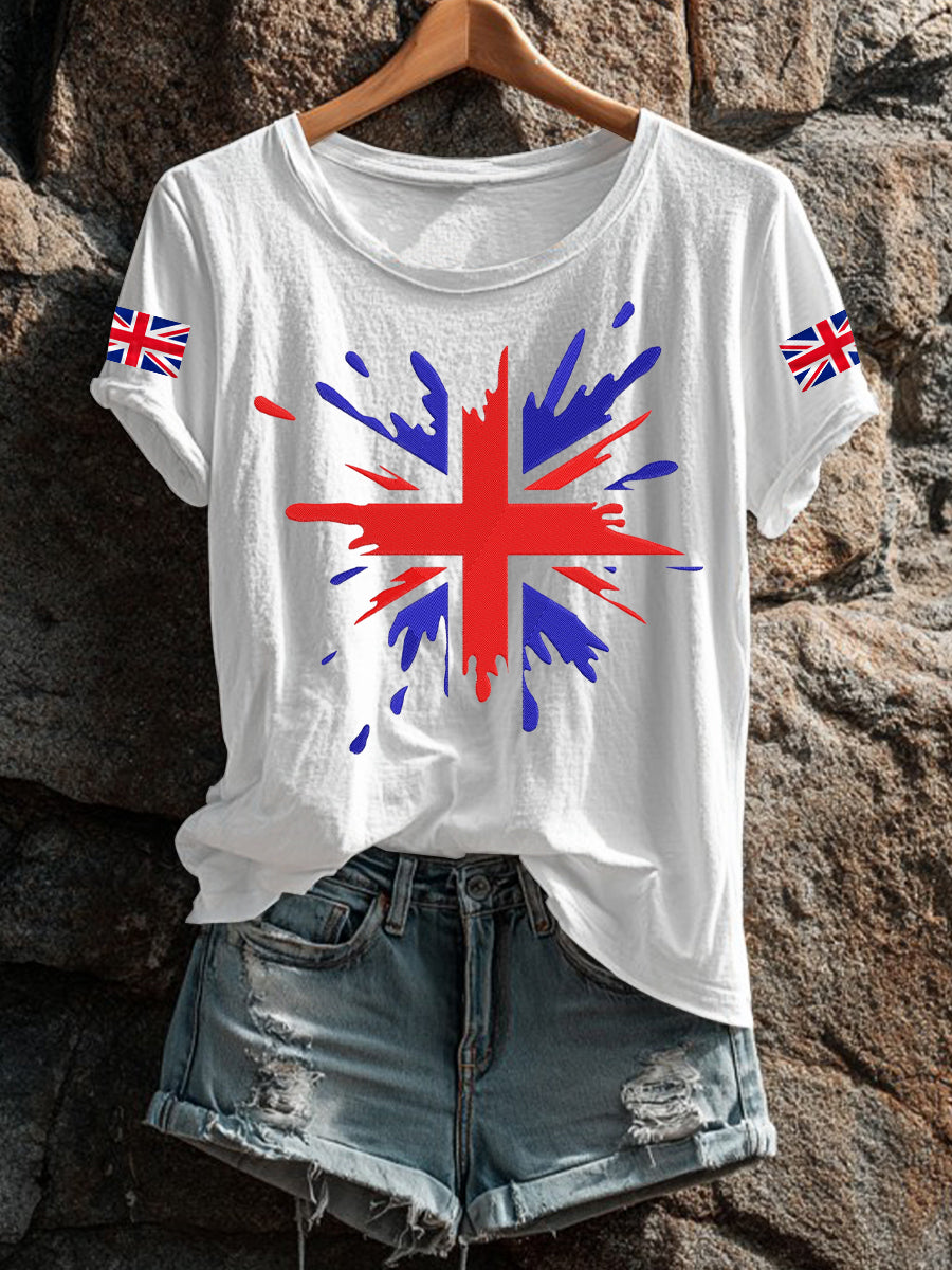 Women's UK Flag Printed T-shirt vetvanguards