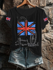 Women's UK Flag Printed T-shirt vetvanguards