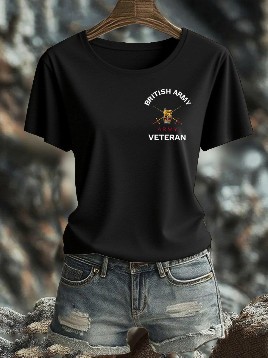 Women's British Veteran Iron On Short Sleeve T-Shirt vetvanguards