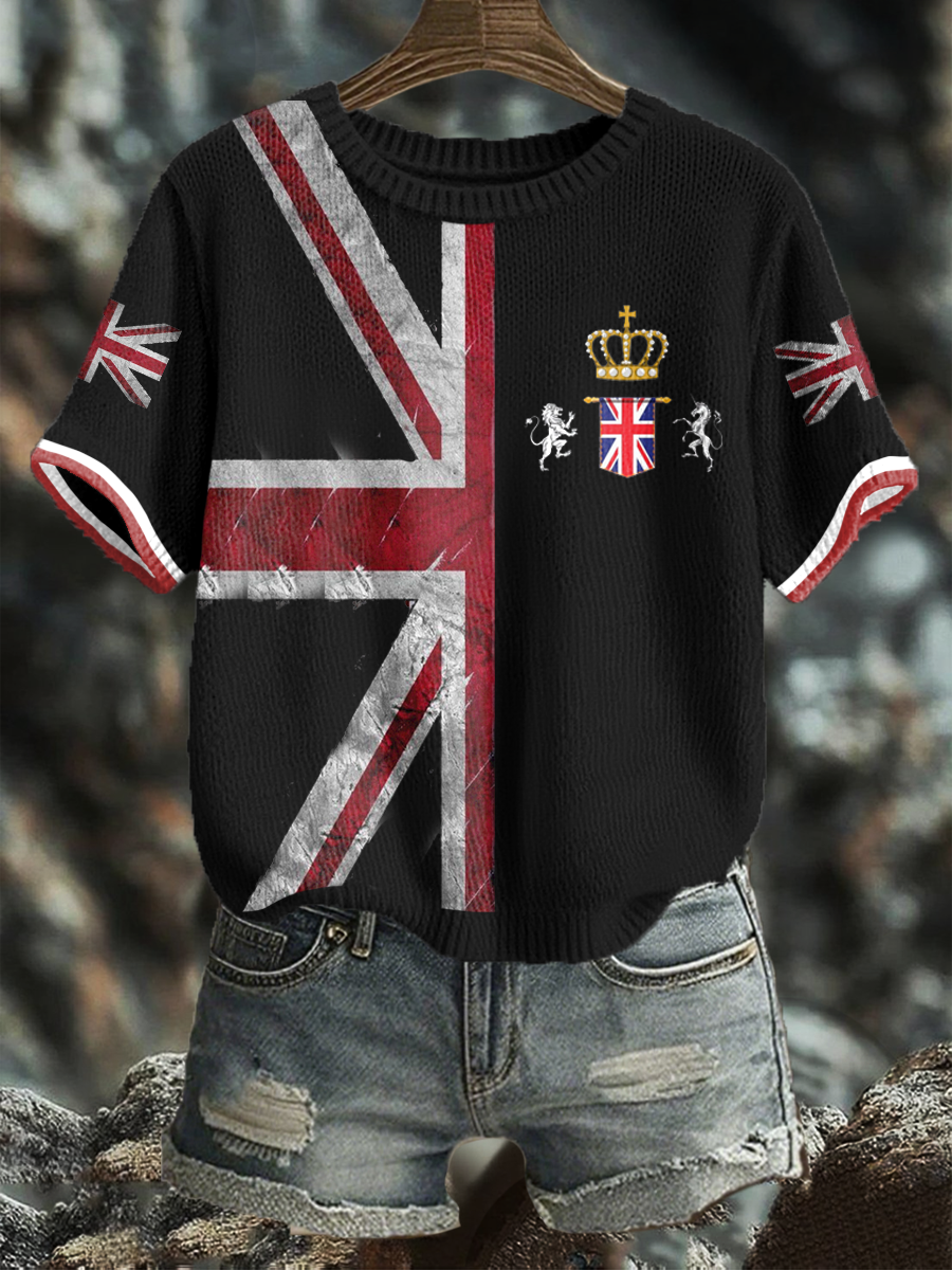 Women's UK Flag Art Printed Tops vetvanguards