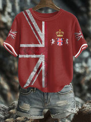 Women's UK Flag Art Printed Tops vetvanguards