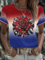 Women's UK Flag Art Printed T-shirt vetvanguards