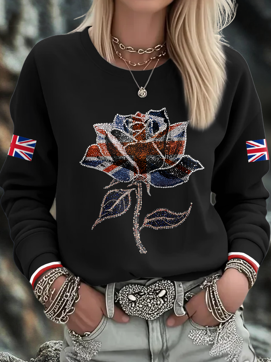 Women's UK Flag Art Printed Sweatshirt vetvanguards