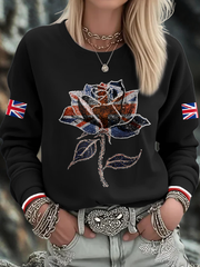 Women's UK Flag Art Printed Sweatshirt vetvanguards