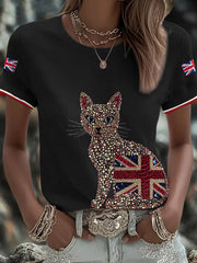 Women's UK Flag Art Printed T-shirt vetvanguards