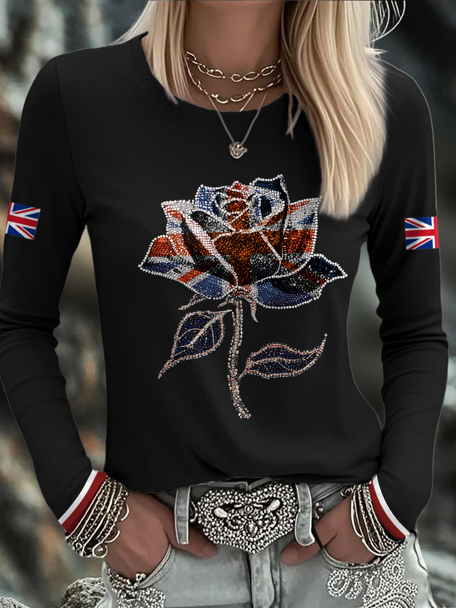 Women's UK Flag Art Printed T-shirt vetvanguards