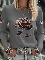 Women's UK Flag Art Printed T-shirt vetvanguards