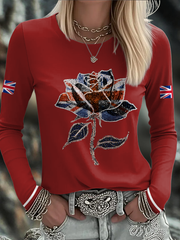Women's UK Flag Art Printed T-shirt vetvanguards