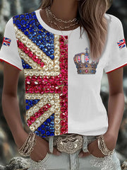 Women's UK Flag Art Printed T-shirt vetvanguards