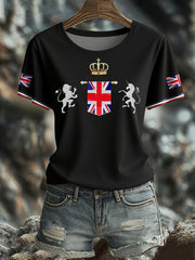 Women's UK Flag Art Printed T-shirt vetvanguards