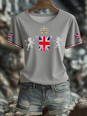 Women's UK Flag Art Printed T-shirt vetvanguards