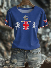 Women's UK Flag Art Printed T-shirt vetvanguards
