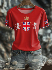 Women's UK Flag Art Printed T-shirt vetvanguards