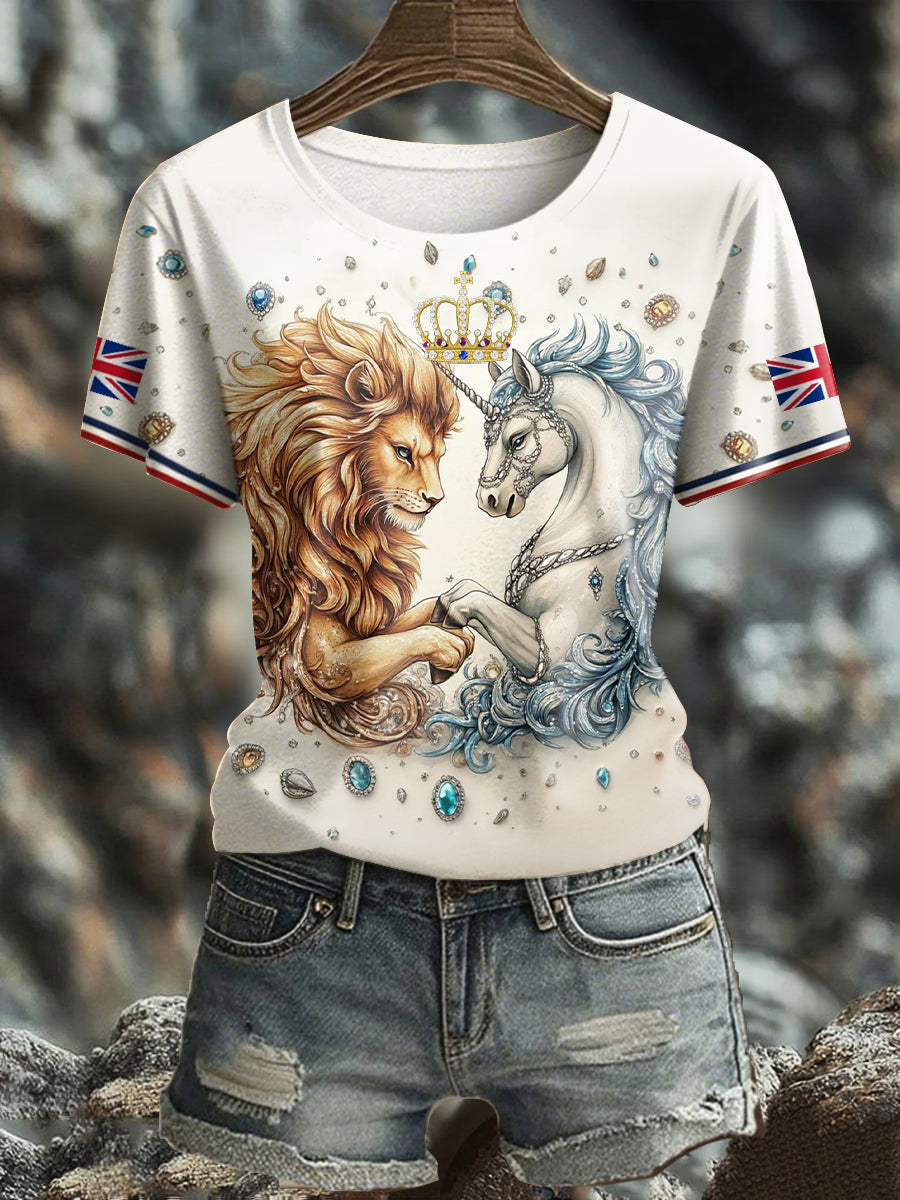 Women's UK Flag Art Printed T-shirt vetvanguards