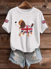 Women's UK Flag Butterfly Cozy Knit Sweater vetvanguards