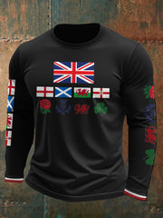 Men's UK Scotland England Northern Ireland Wales Flag Art Printed T-shirt vetvanguards