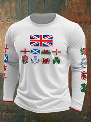 Men's UK Scotland England Northern Ireland Wales Flag Art Printed T-shirt vetvanguards