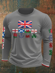 Men's UK Scotland England Northern Ireland Wales Flag Art Printed T-shirt vetvanguards