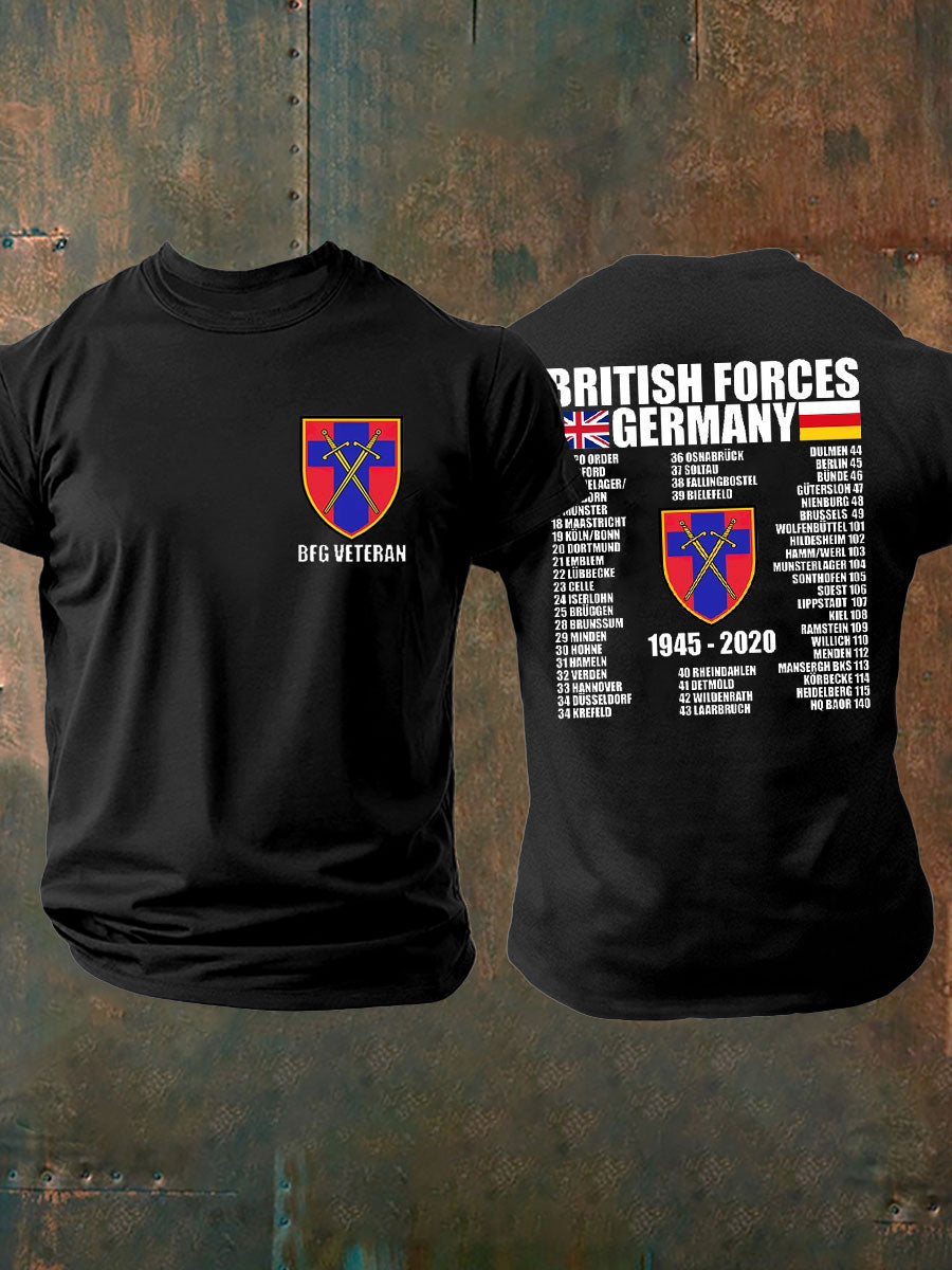 Men's British Veteran imitation cotton short-sleeved T-shirt vetvanguards
