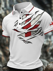 Men's England Flag Art Printed Casual Tops vetvanguards