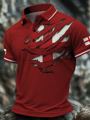 Men's England Flag Art Printed Casual Tops vetvanguards