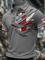 Men's England Flag Art Printed Casual Tops vetvanguards