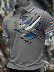 Men's Scotland Flag Art Printed Casual Tops vetvanguards