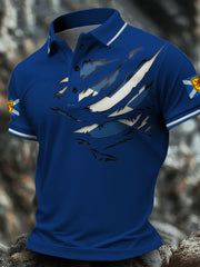 Men's Scotland Flag Art Printed Casual Tops vetvanguards