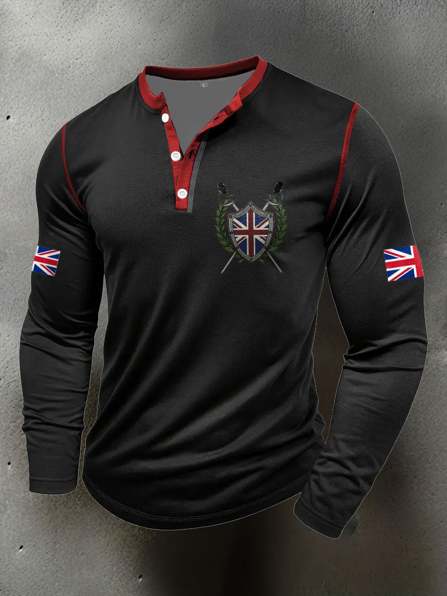 Men's UK Flag Art Printed Casual Tops vetvanguards