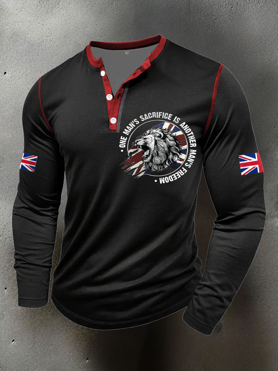 Men's UK Flag Art Printed Casual Tops vetvanguards