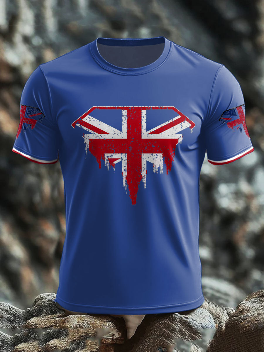 Men's UK Flag Art Printed T-shirt vetvanguards