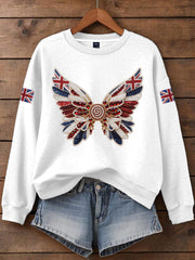 Women's British imitation diamond hot-drilling Printed Iron On Short Sleeve T-Shirt vetvanguards