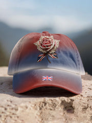 Unisex UK Flag Rose Art Print Hat vetvanguards