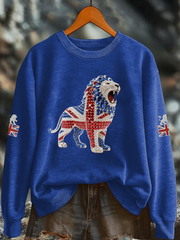 Women's British imitation diamond hot-drilling Printed Regular Sweatshirt vetvanguards