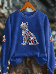 Women's British imitation diamond hot-drilling Printed Regular Sweatshirt vetvanguards
