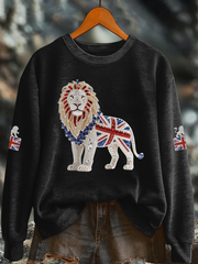 Women's British imitation diamond hot-drilling Printed Regular Sweatshirt vetvanguards