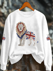 Women's British imitation diamond hot-drilling Printed Regular Sweatshirt vetvanguards