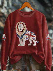 Women's British imitation diamond hot-drilling Printed Regular Sweatshirt vetvanguards