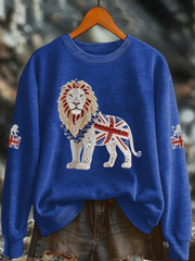 Women's British imitation diamond hot-drilling Printed Regular Sweatshirt vetvanguards