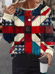 Women's UK Flag Art Printed Sweatshirt vetvanguards