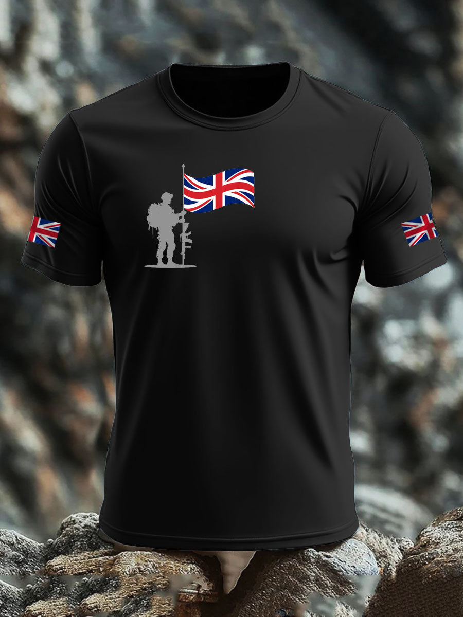Men's British Veteran imitation cotton short-sleeved T-shirt vetvanguards
