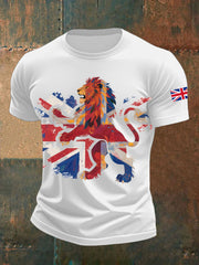 Men's UK Flag Lion Printed T-shirt vetvanguards